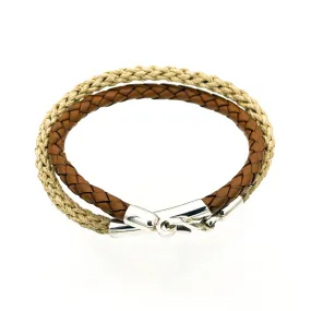 Braided Leather and Jute Bracelet