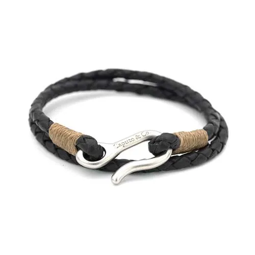 Braided Leather Double Wrap Bracelet