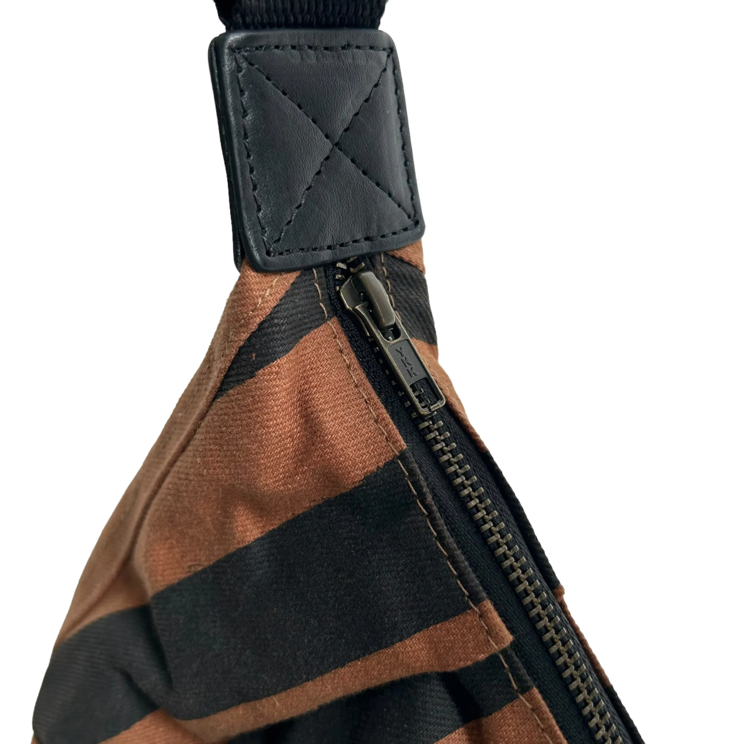 Brixton cross body sling bag - brown & black stripe print  - small