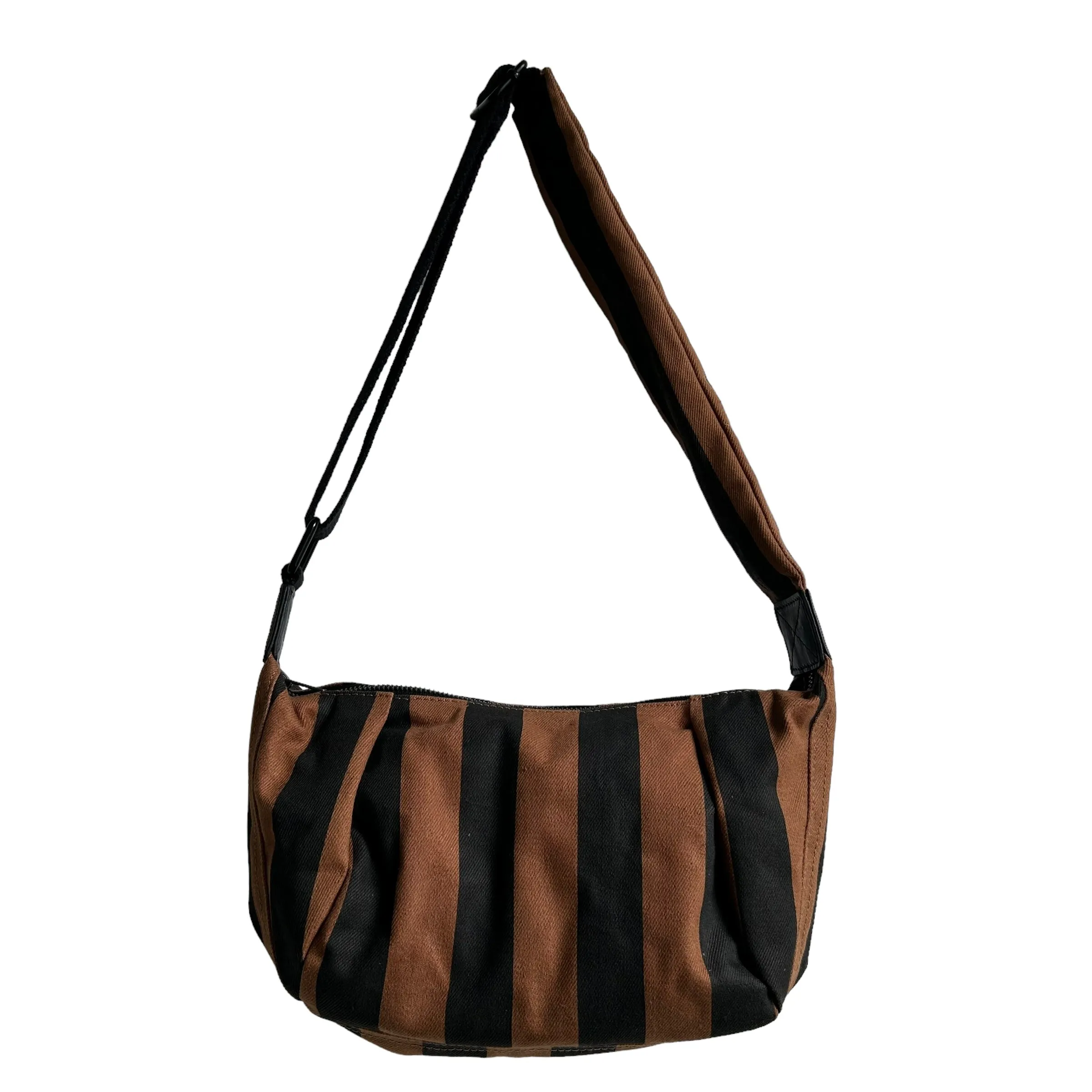 Brixton cross body sling bag - brown & black stripe print  - small