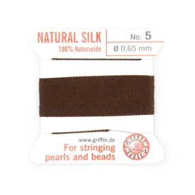 Brown Silk Thread 0.65mm x 2m - Pack of 1