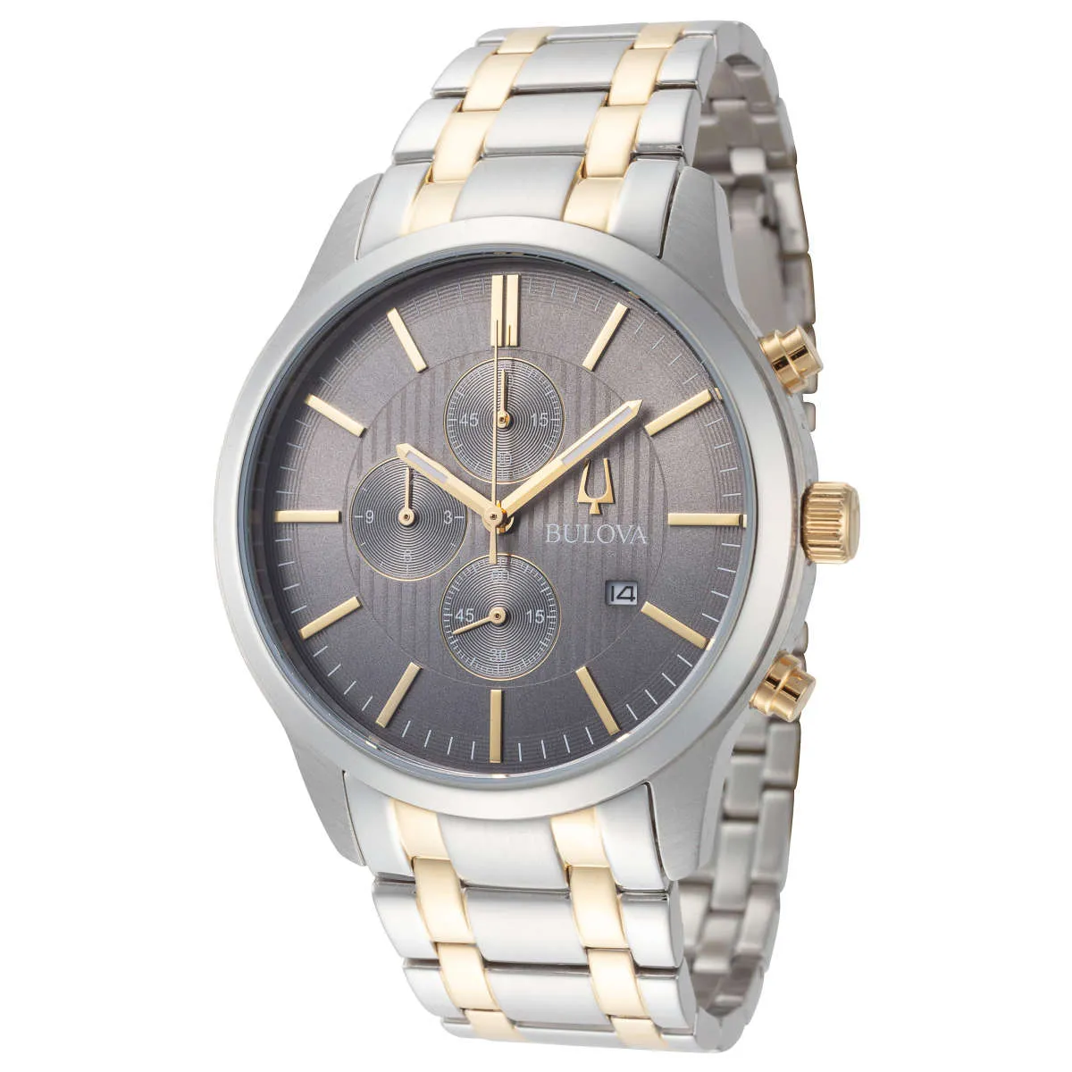 Bulova Two-Tone Chronograph Silver Dial Men's Watch| 98B309