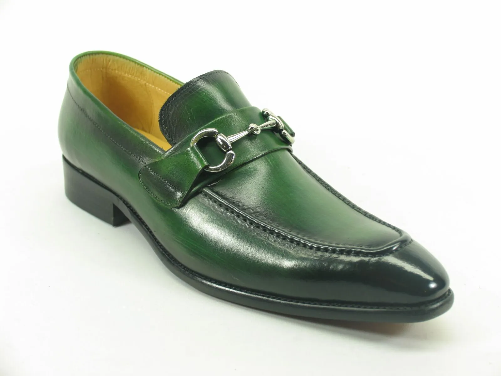 Burnished Calfskin Belt Green