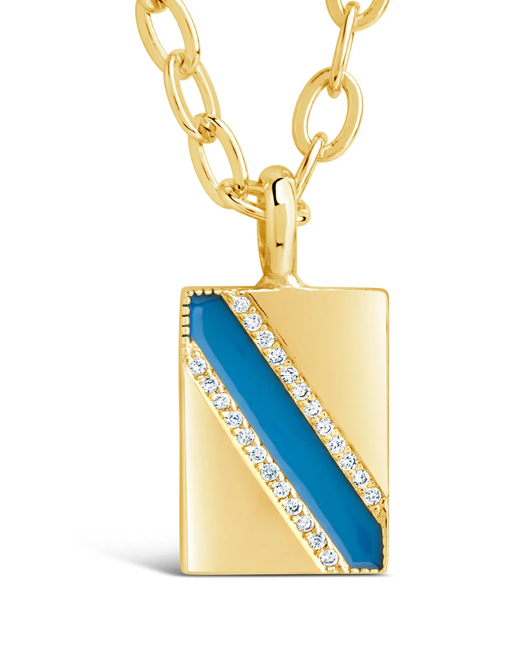 Calliope Enamel Rectangle Pendant Necklace