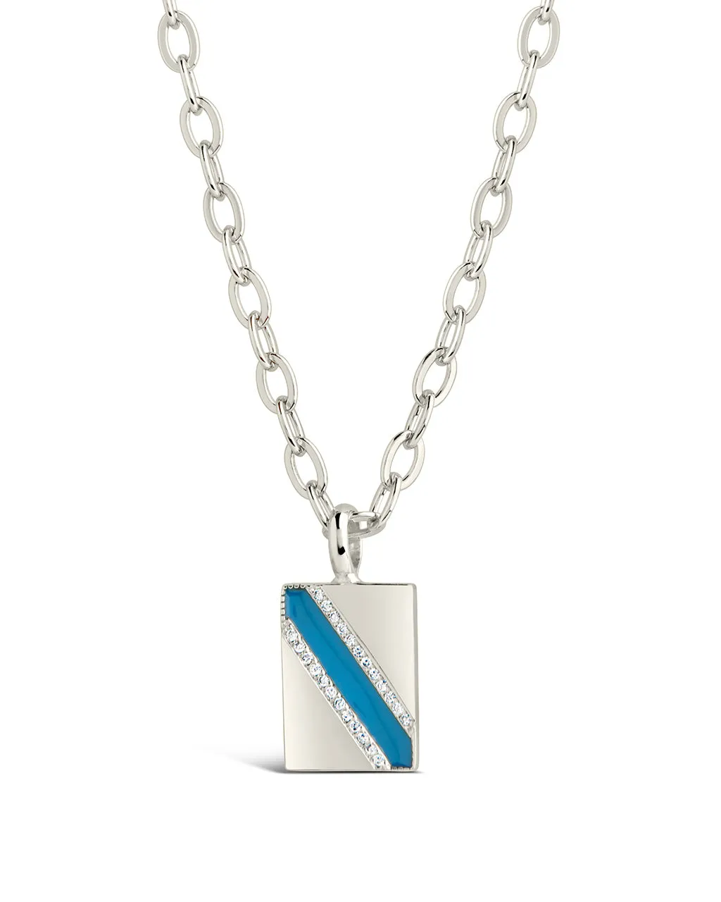 Calliope Enamel Rectangle Pendant Necklace