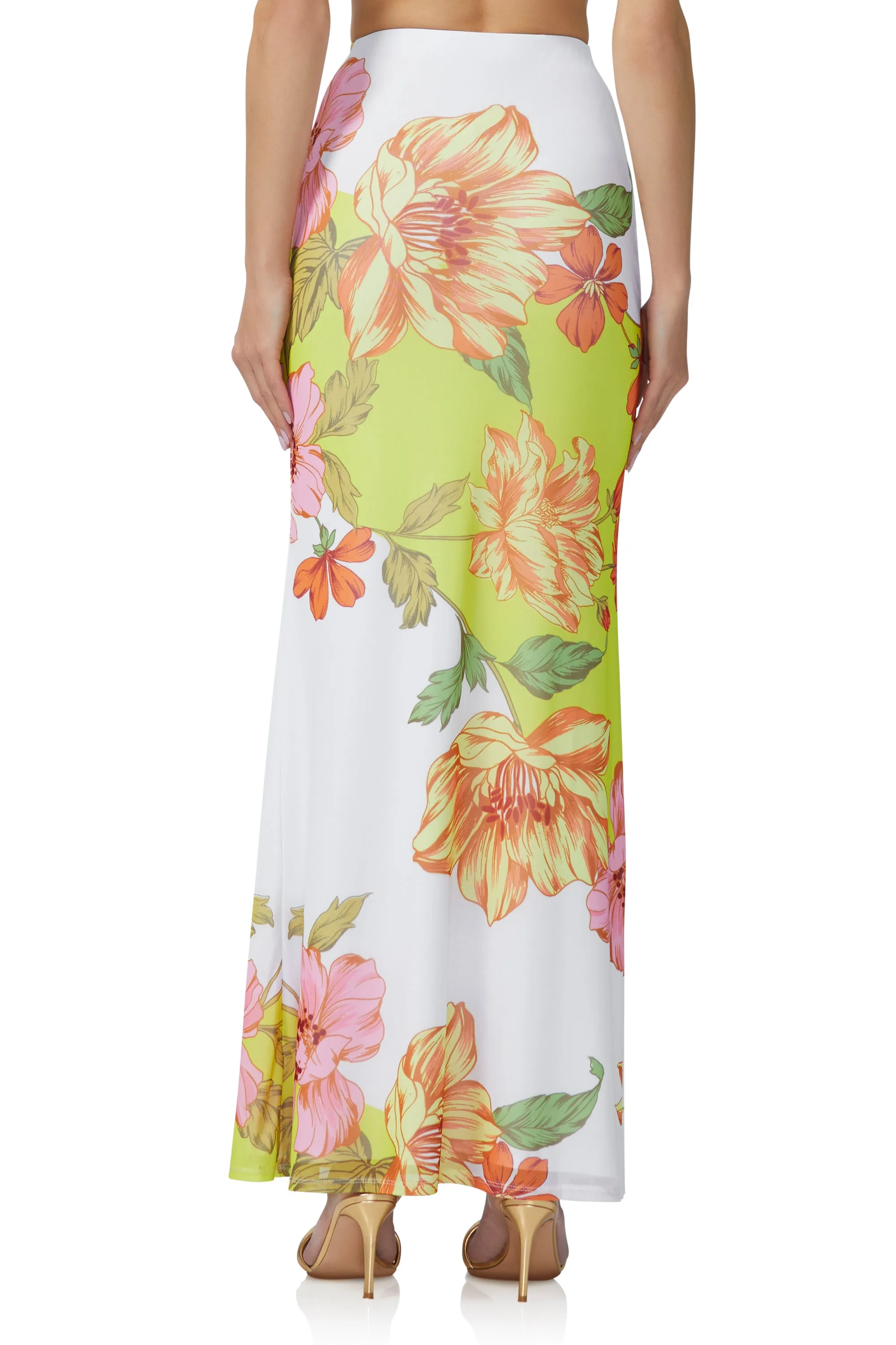 Cara Maxi Skirt - Color Block Floral