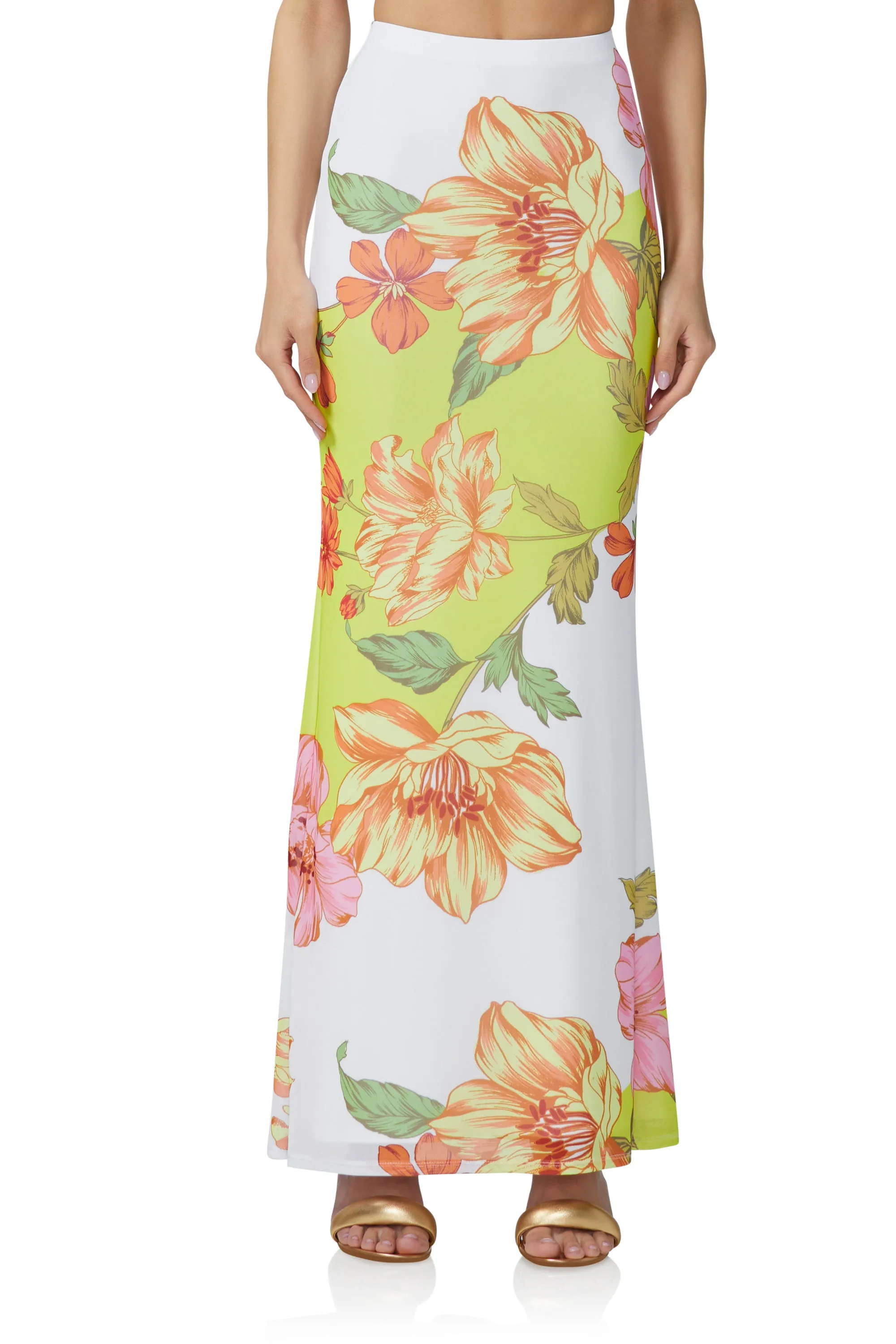 Cara Maxi Skirt - Color Block Floral