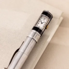 Cartier Art Deco Pencil Watch with Concealed Lighter Sterling Silver