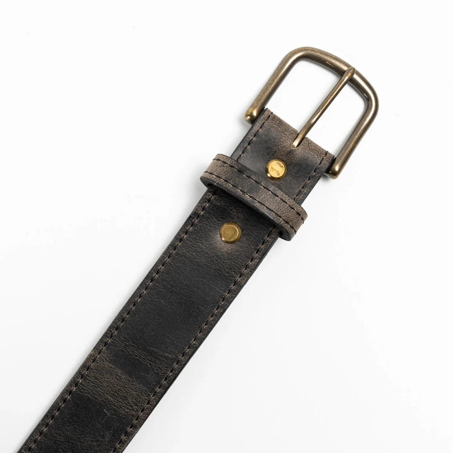 Charcoal Teton Stag Leather Belt