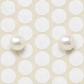 Classic Cultured Pearl Stud Earrings in White Gold