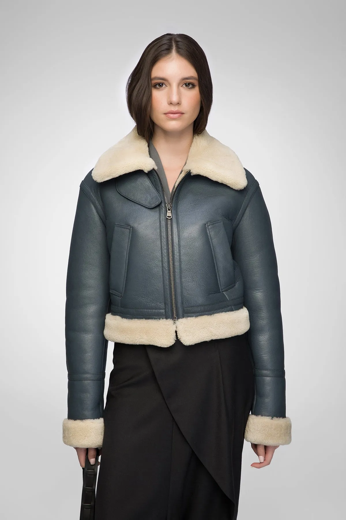 Céleste - Indigo Shearling Jacket