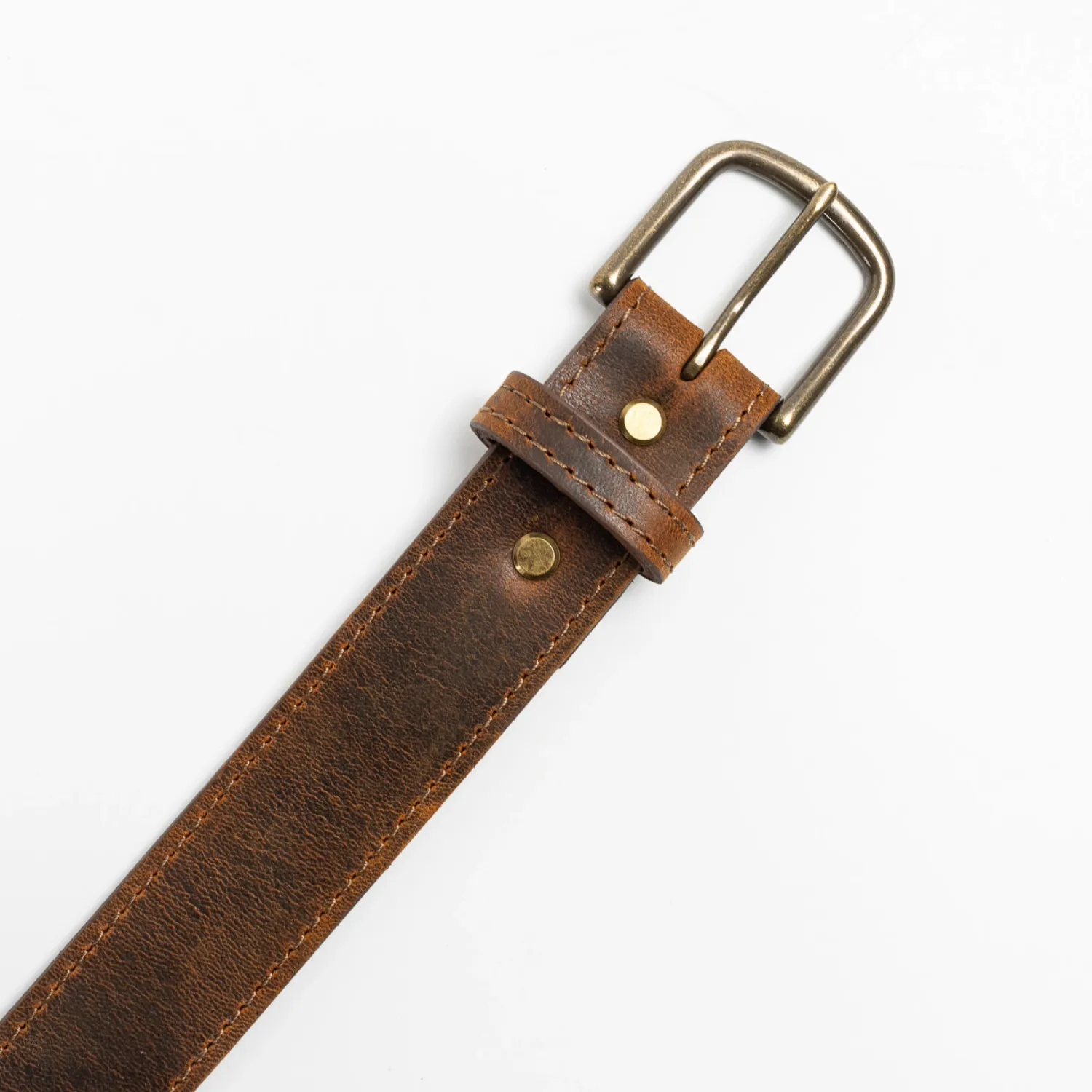 Cognac Teton Stag Leather Belt