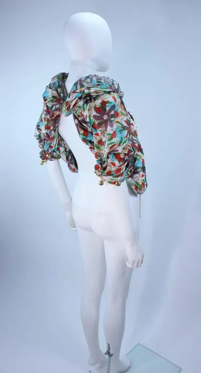 COMME DES GARÇONS Floral Print Blouse w/ Gold Buttons Size S