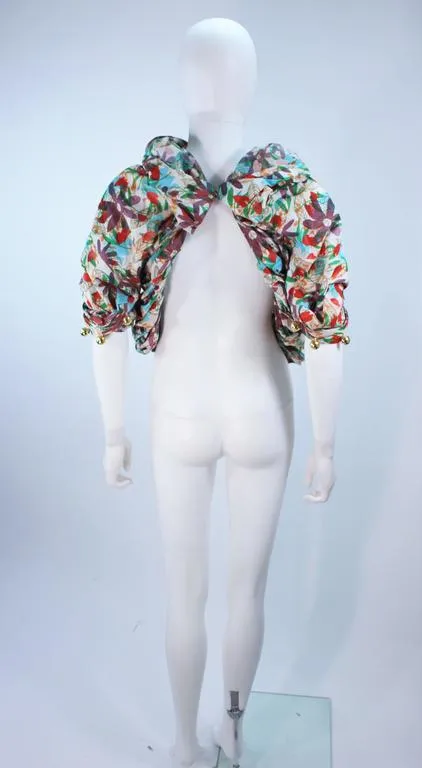 COMME DES GARÇONS Floral Print Blouse w/ Gold Buttons Size S