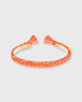 Copacabana Thin Braided Bangle in Geranium Orange