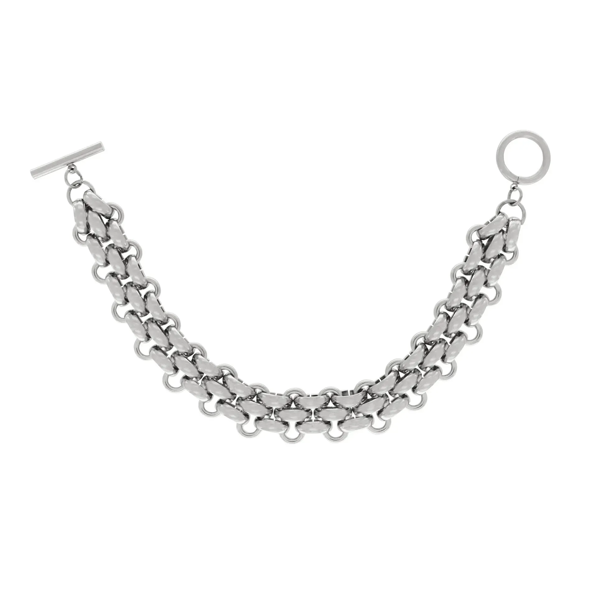 Courage Waterproof Crochet T Bar Bracelet Silver Plating