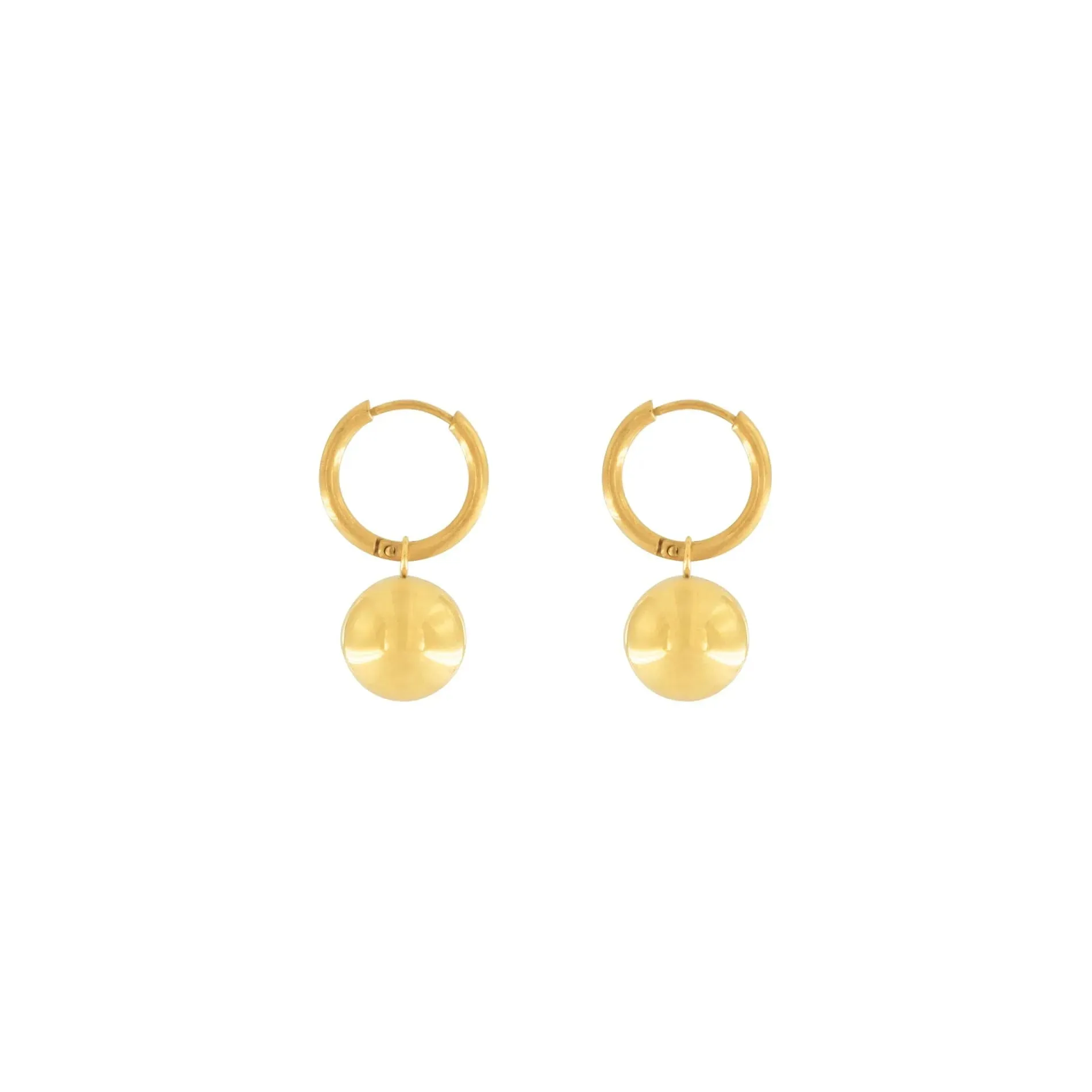 Courage Waterproof Mega Ball Hoop Earring 18K Gold Plating