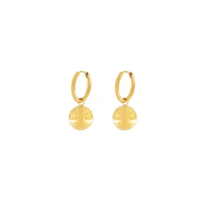 Courage Waterproof Mega Ball Hoop Earring 18K Gold Plating