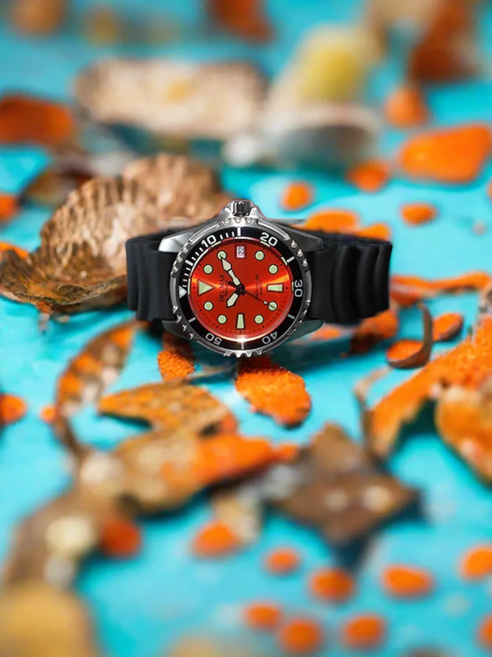 Del Mar 500-Meter Premier Pro Dive Watch - Sporty Orange Dial #50420