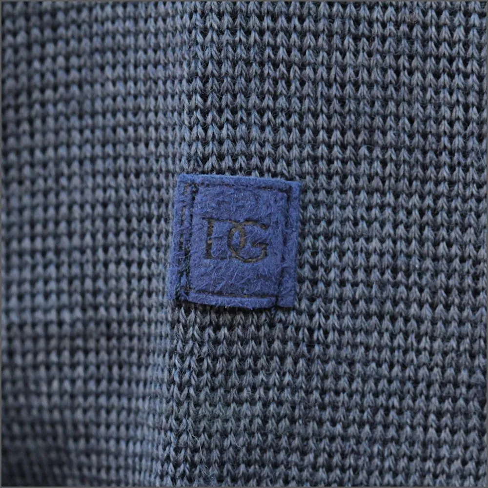 DG's Petrol Blue Pattern V Neck^