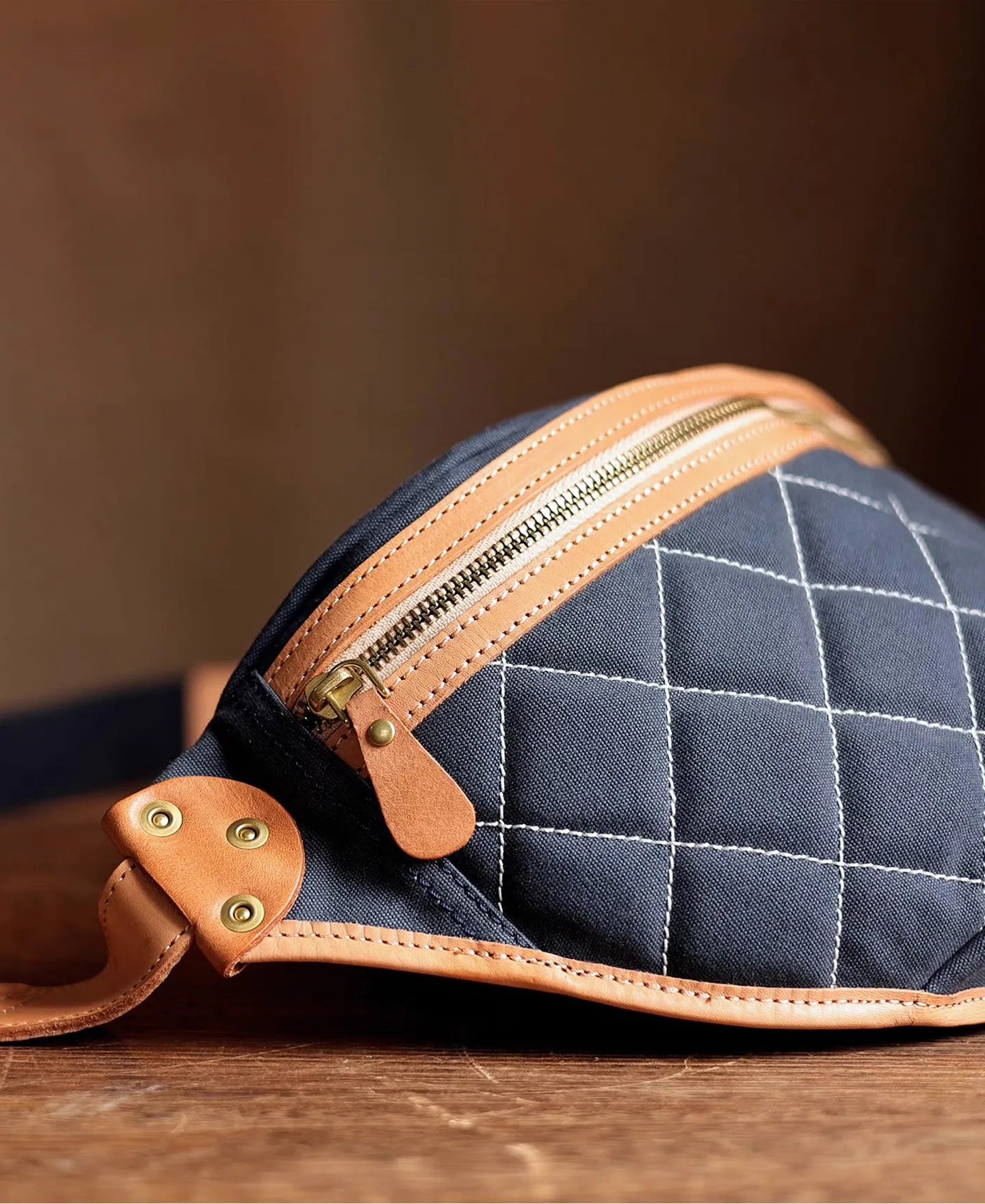 Diamond Quilted Canvas Sling Bag