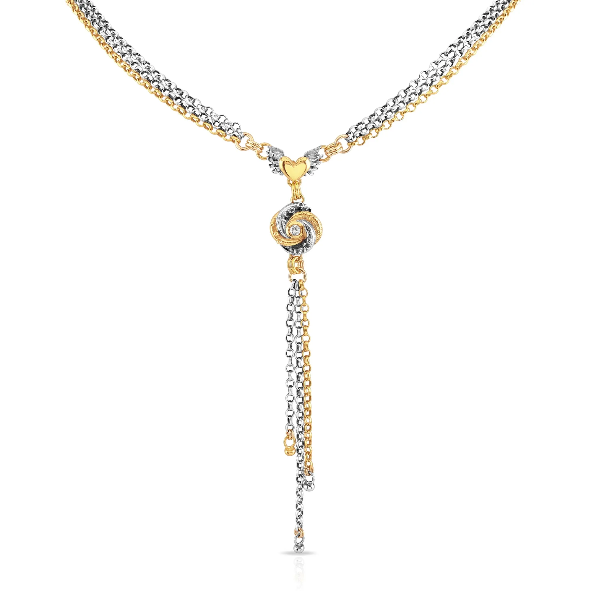 Diamond Set Mini Algerian Loveknot Necklace