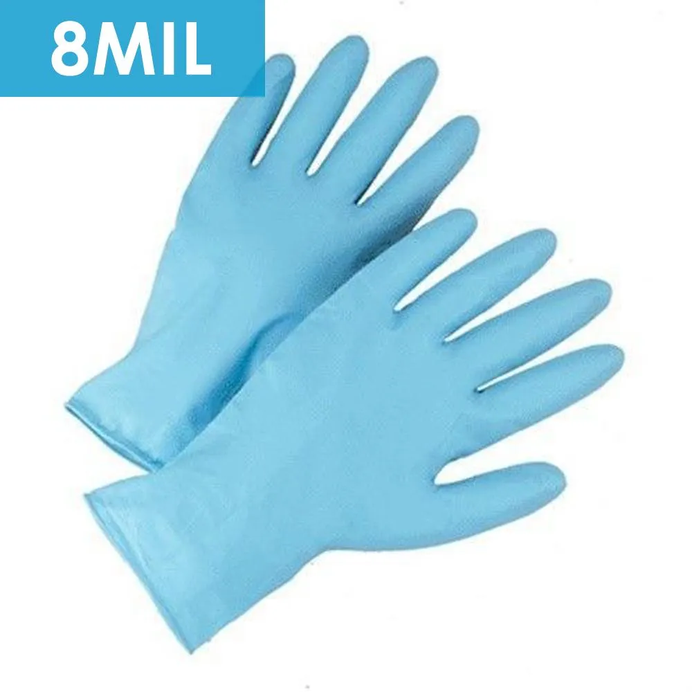 Disposable Gloves-2950 8 mil Powder Free 11.5" Blue Nitrile- 1 Case (10 boxes/case, 50 gloves/box)