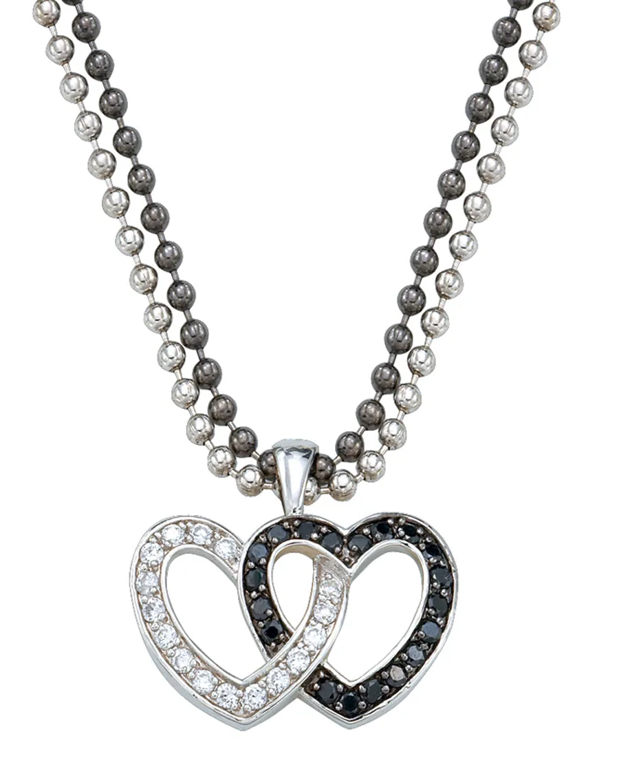 Double Heart Pendant Necklace