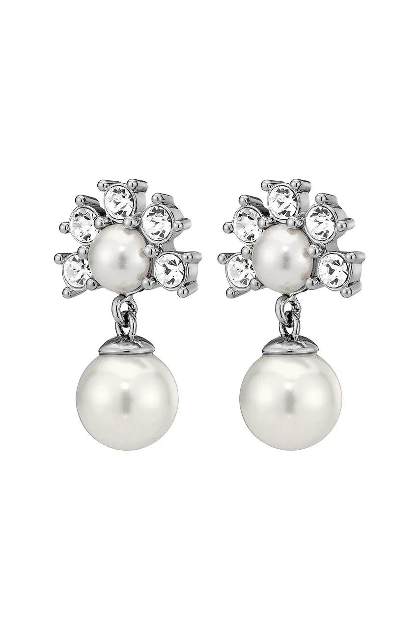 Dyrberg/Kern Veronica Ear-rings in White Pearl and Silver