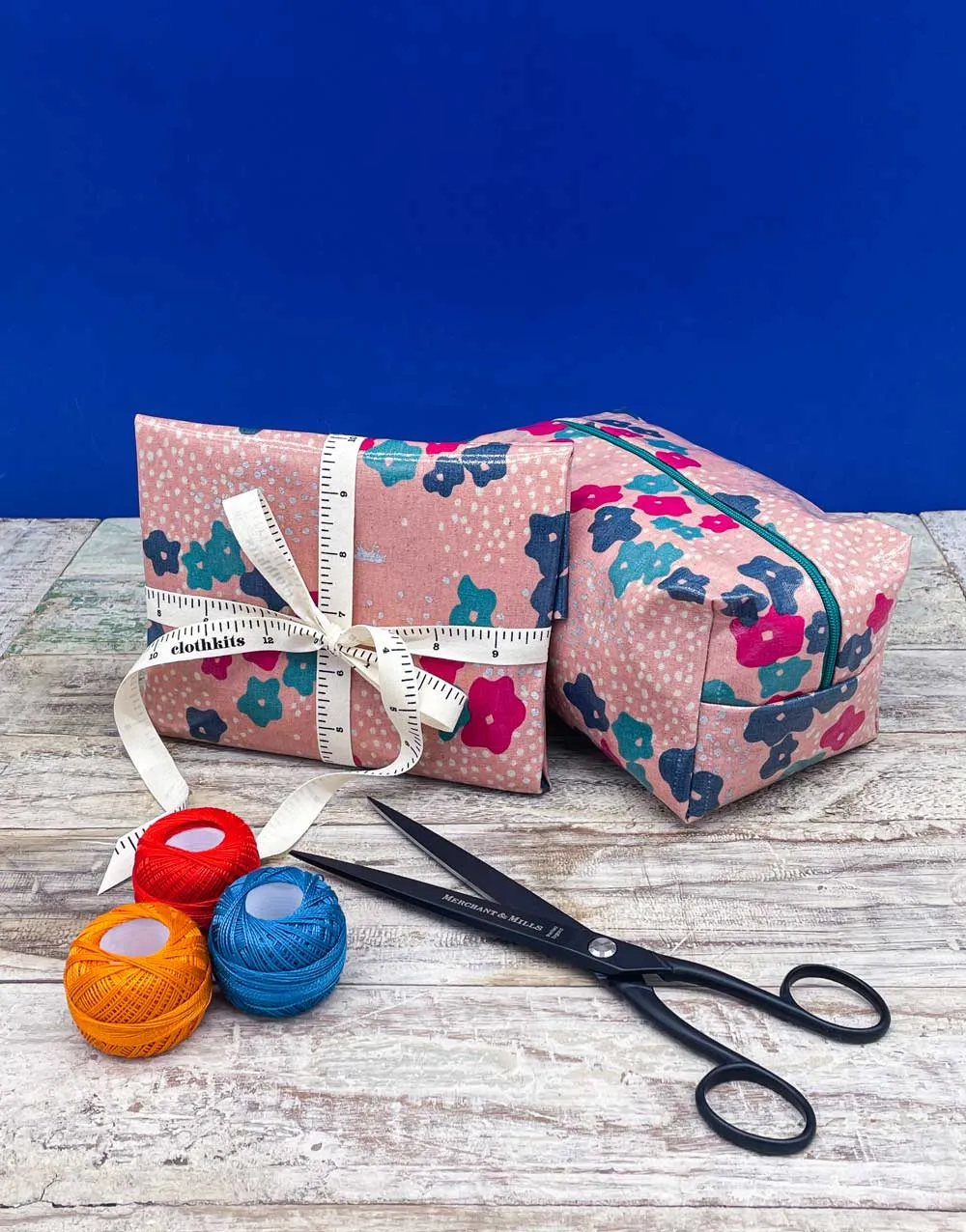 Echino Wash Bag Sewing Kit, Blue or Pink