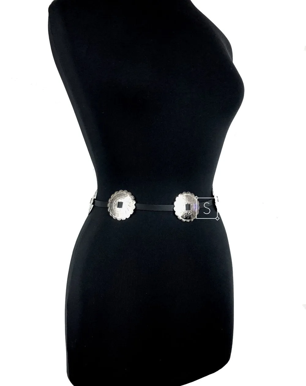 Faux Leather Concho Belt