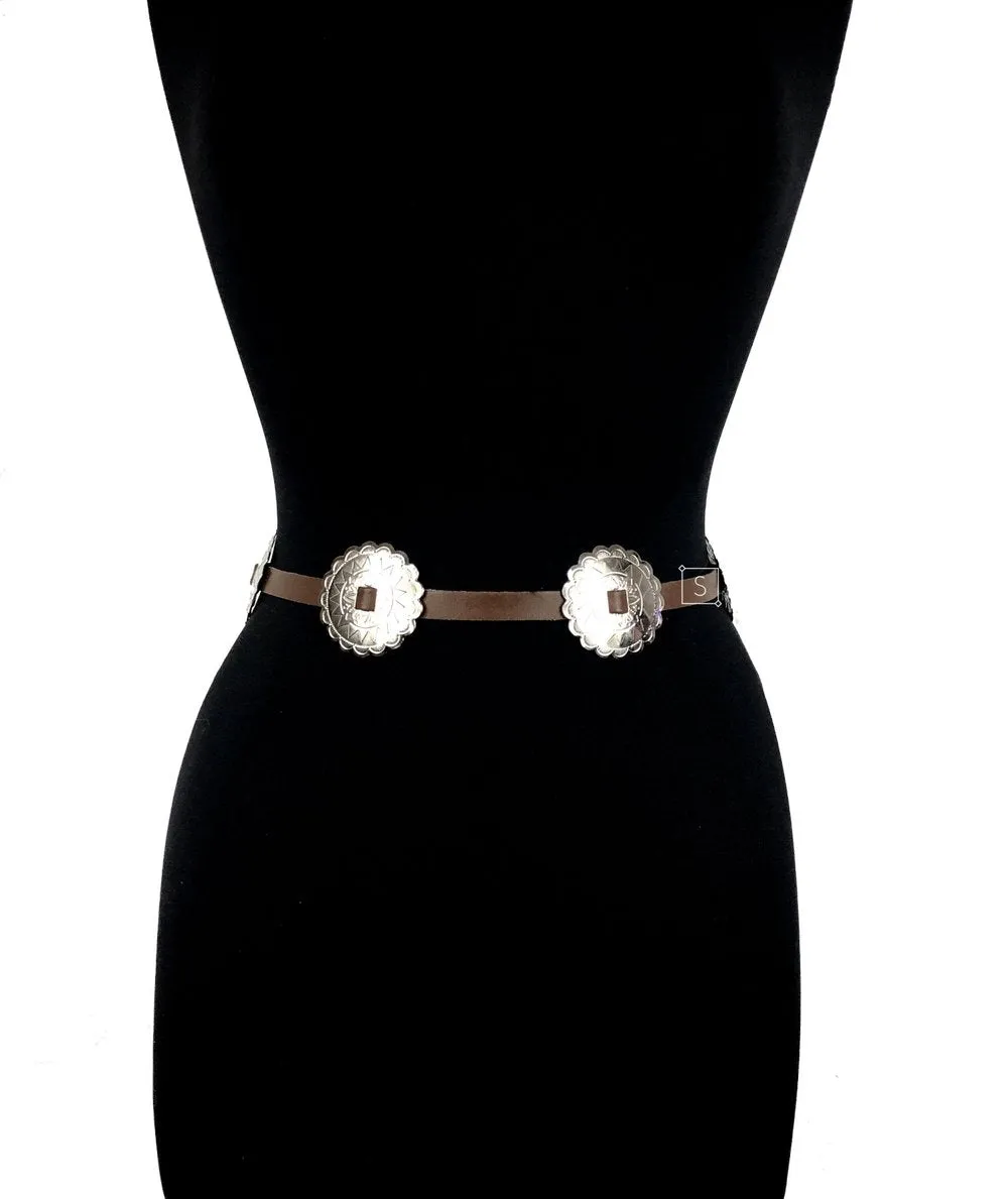 Faux Leather Concho Belt