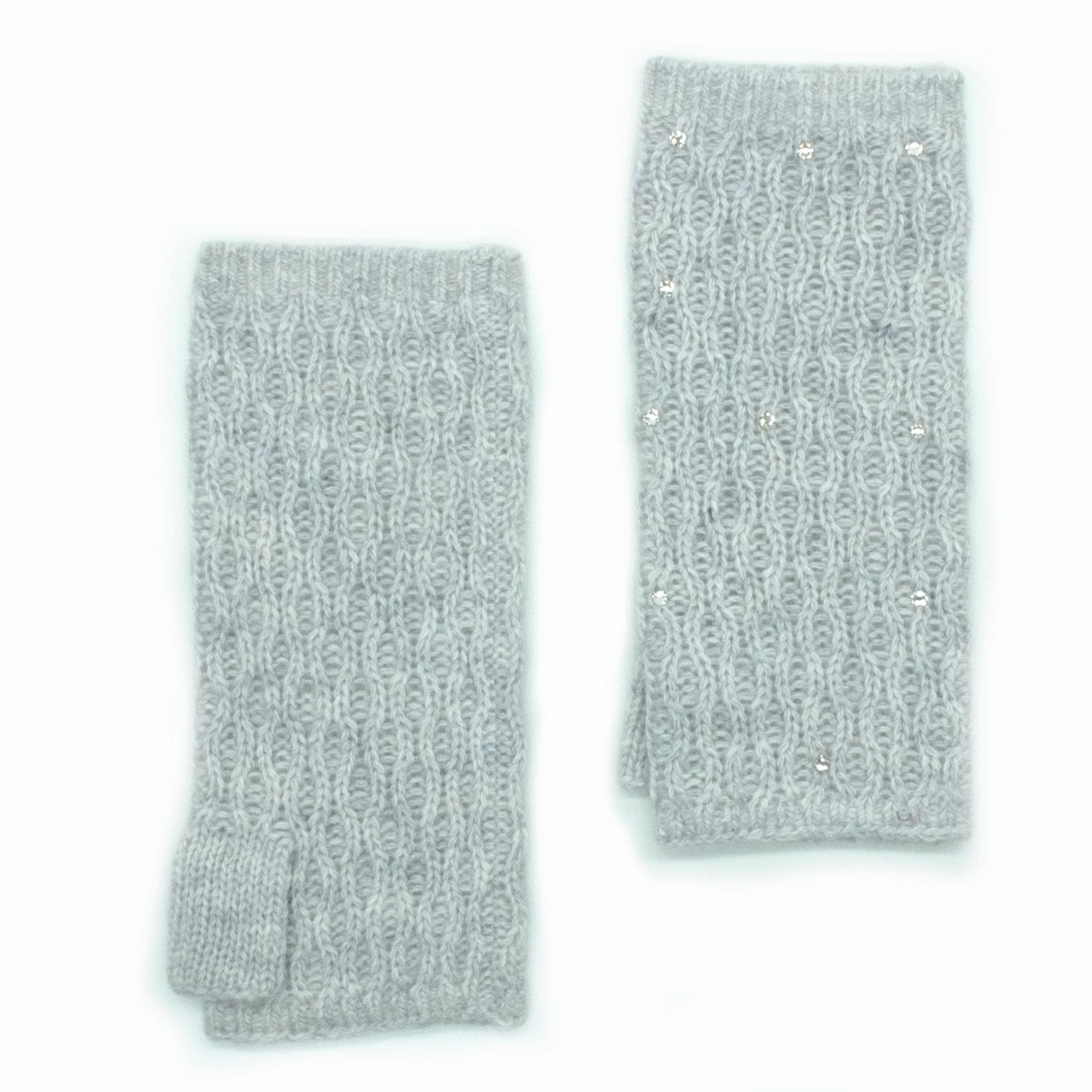 FINGERLESS GLOVES WITH CRYSTALS