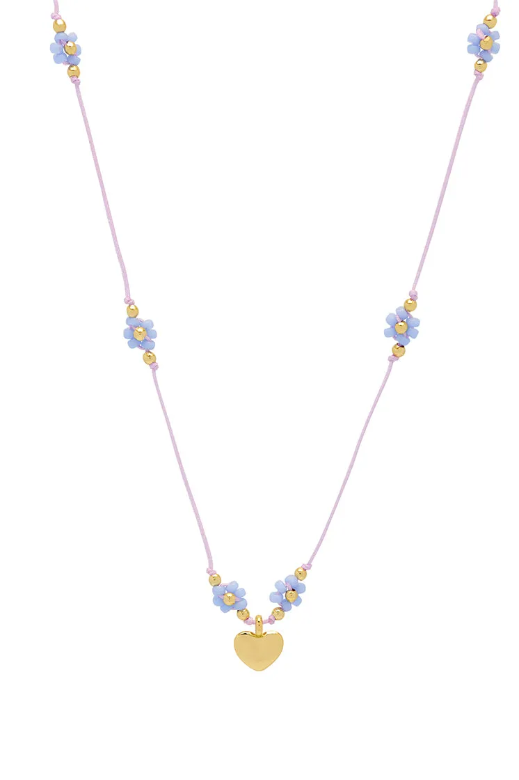 Flower Heart Miyuki Necklace