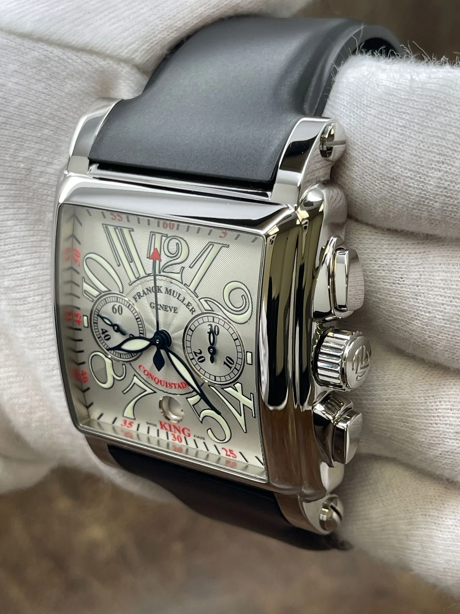 Franck Muller Conquistador King Cortez Chronograph 10000 K CC Silver Dial Automatic Men's Watch