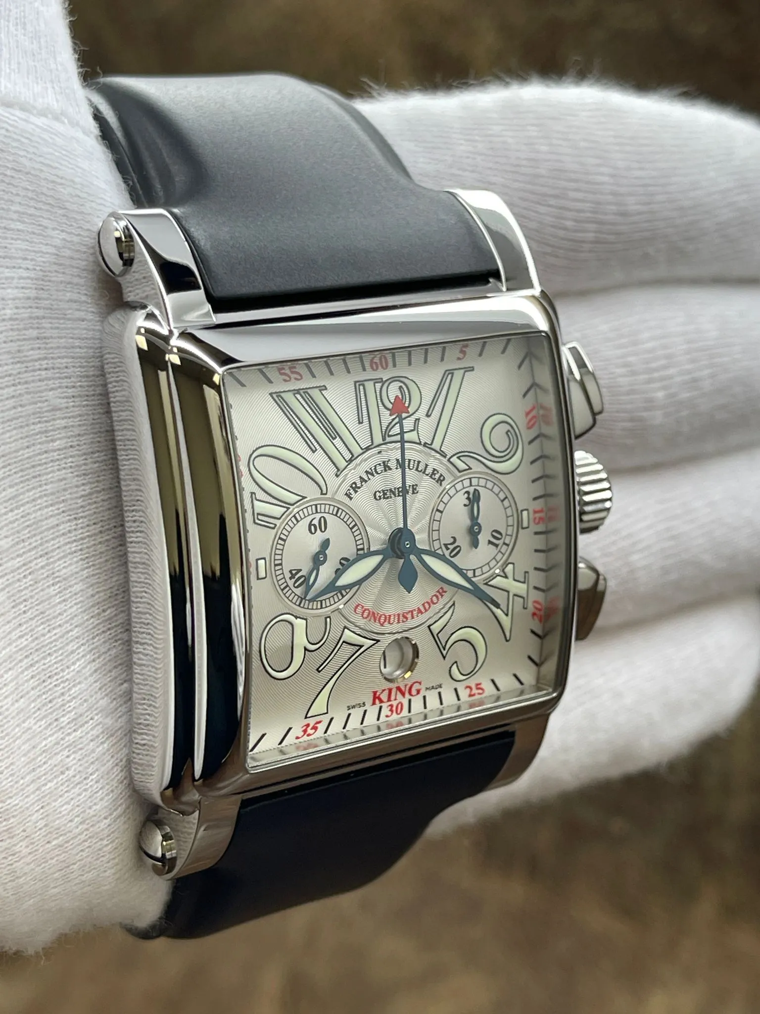 Franck Muller Conquistador King Cortez Chronograph 10000 K CC Silver Dial Automatic Men's Watch