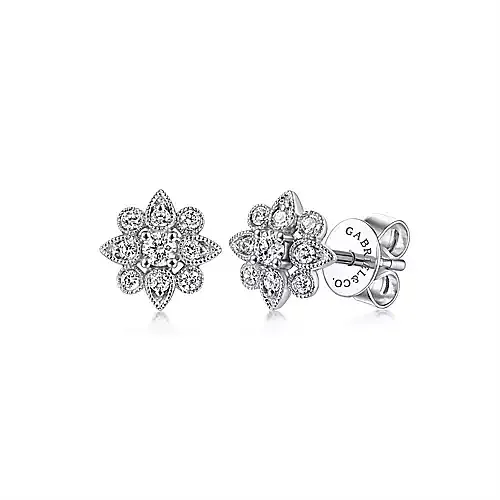 Gabriel & Co White Gold Diamond Earrings