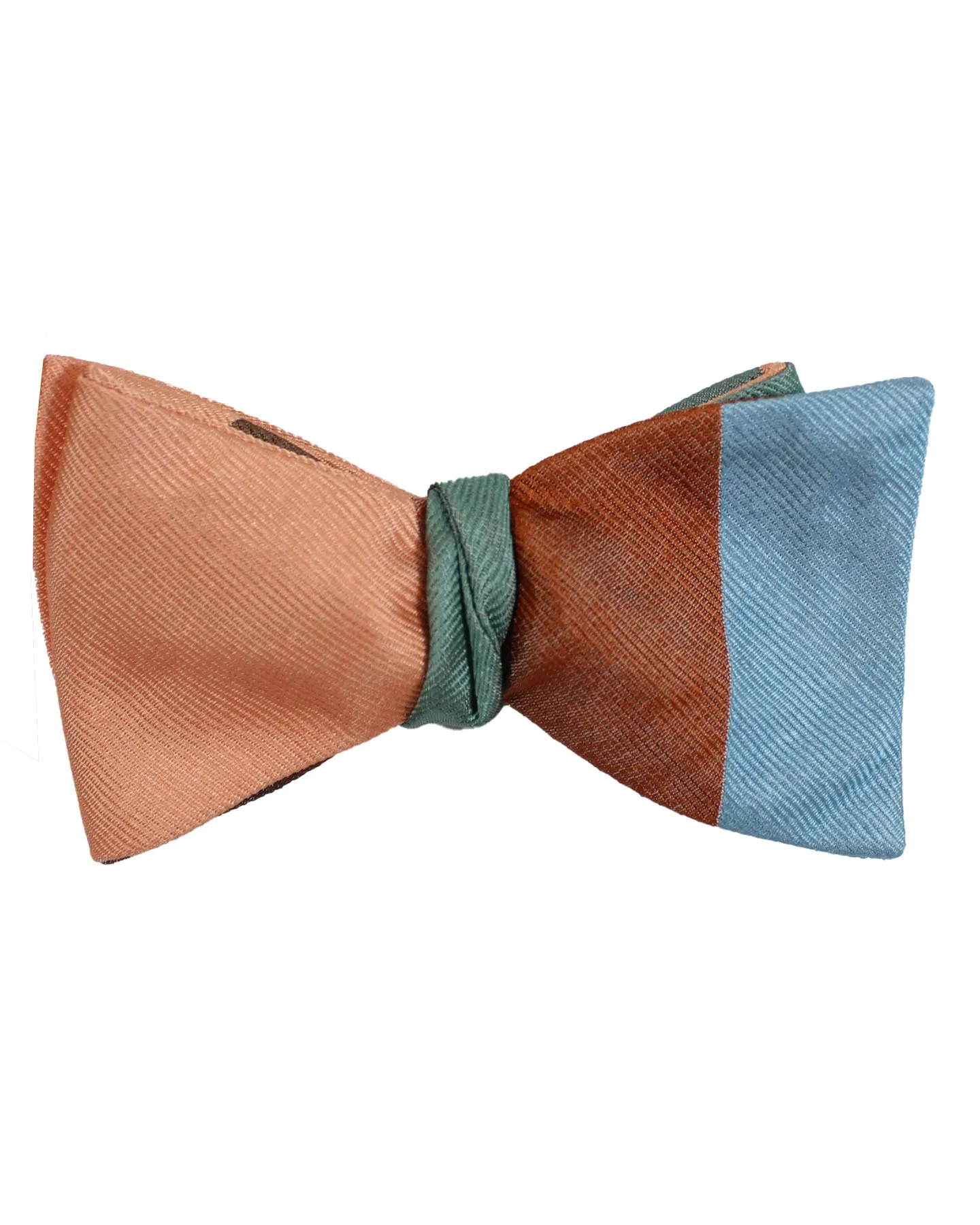 Gene Meyer Bow Tie Pink Brown Blue - Self Tie Bow Tie