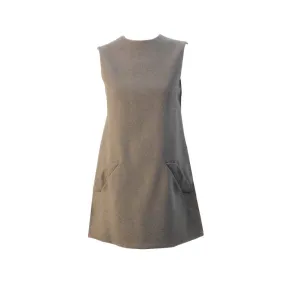 GEOFFREY BEENE 1960s Gray Wool Sleeveless Dress