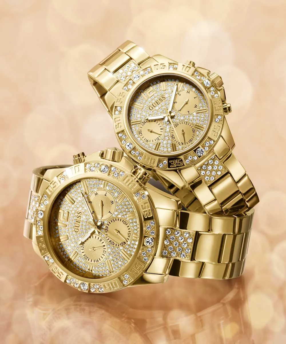 GUESS Ladies Gold Tone Multi-function Watch