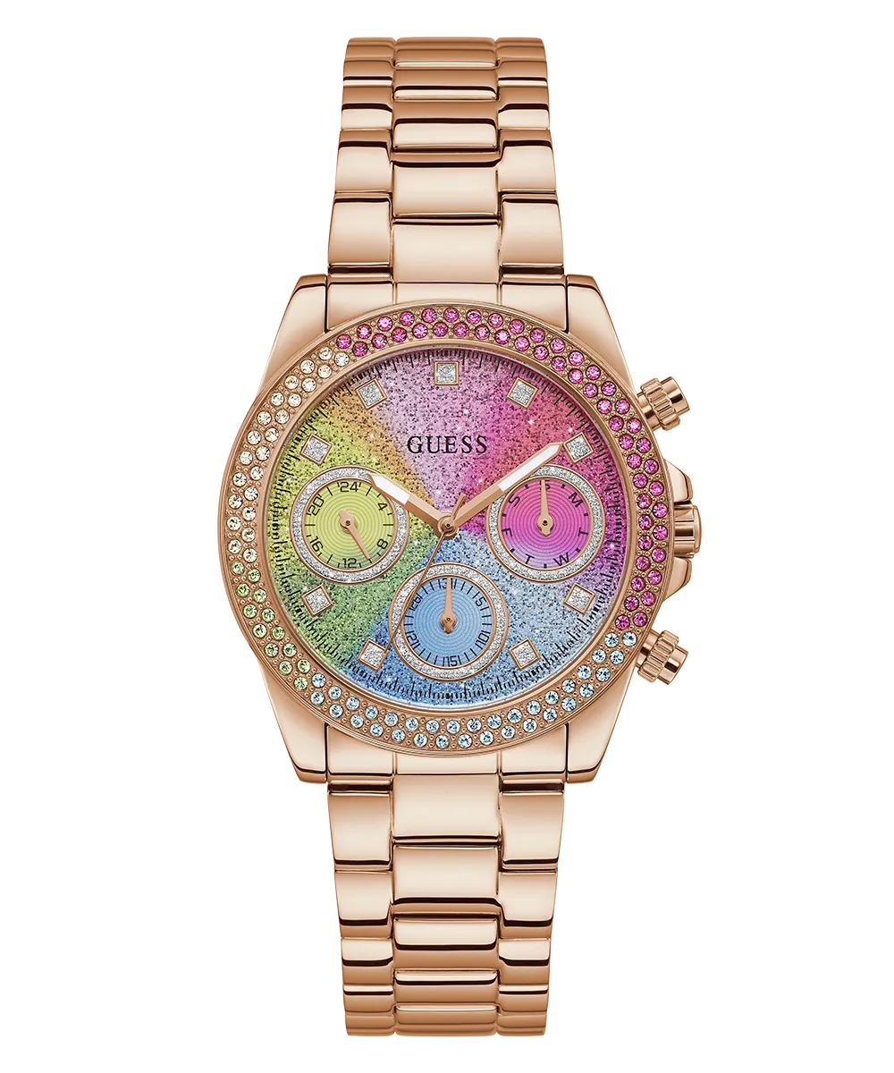 GUESS Ladies Rose Gold Tone Analog Watch