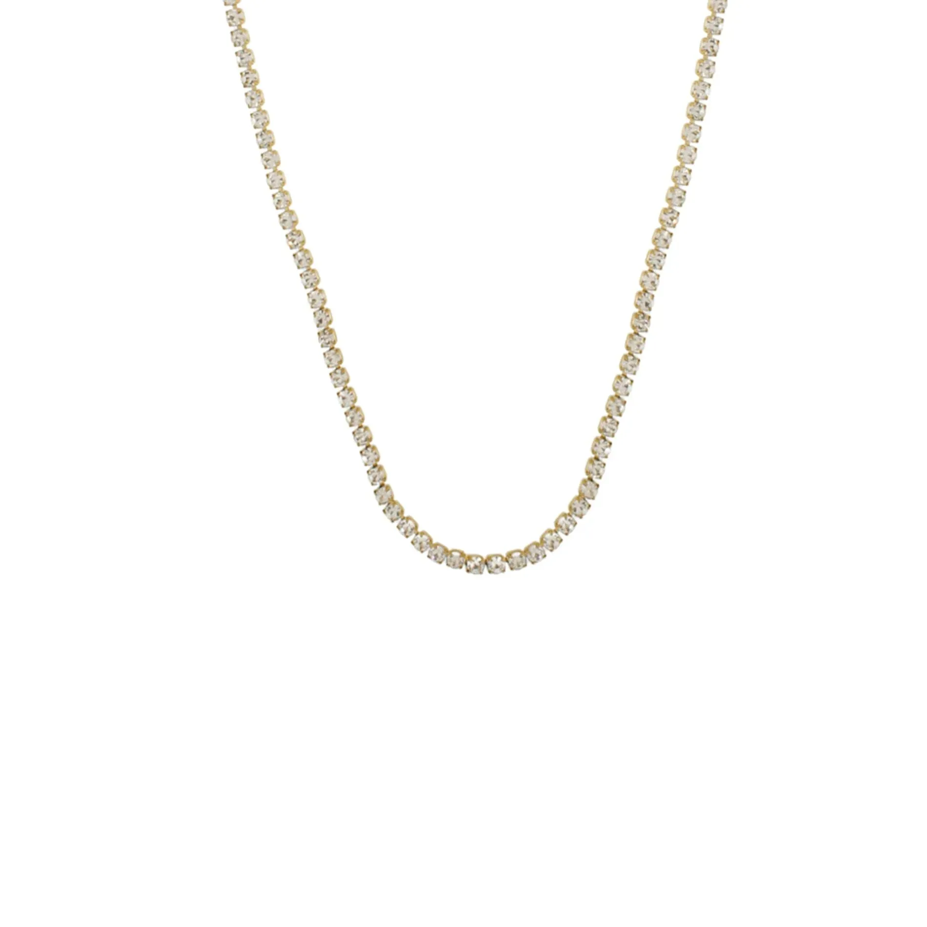 Joy Waterproof Clear CZ Necklace 18K Gold Plating