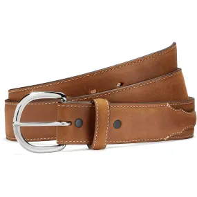 Justin Men's Classic Brown Leather Western Brown Belt