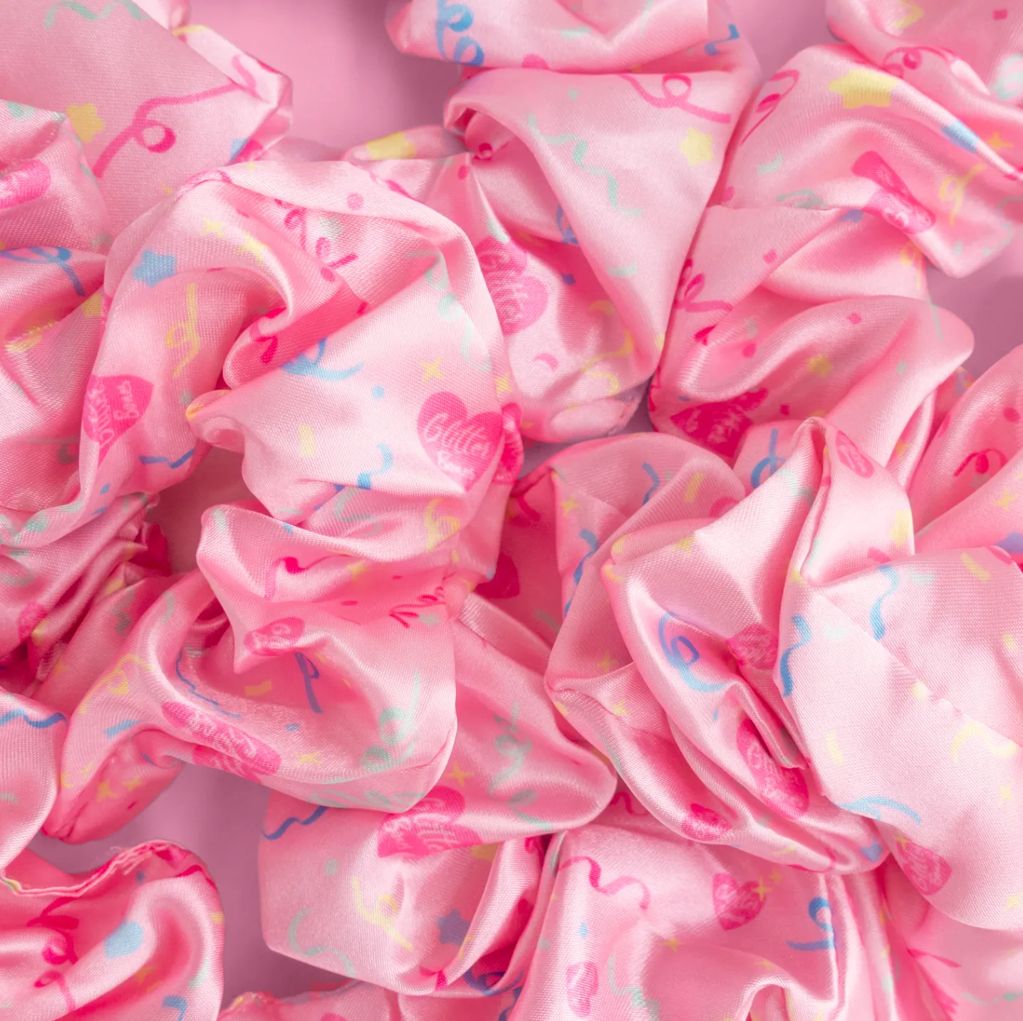 Kawaii Celebration Pink Confetti Scrunchie