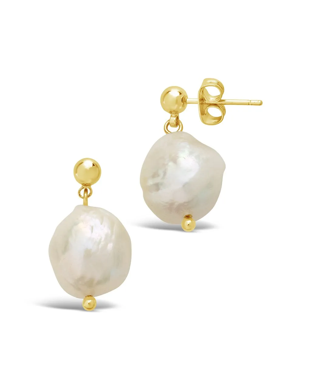 Large Baroque Pearl Drop Studs