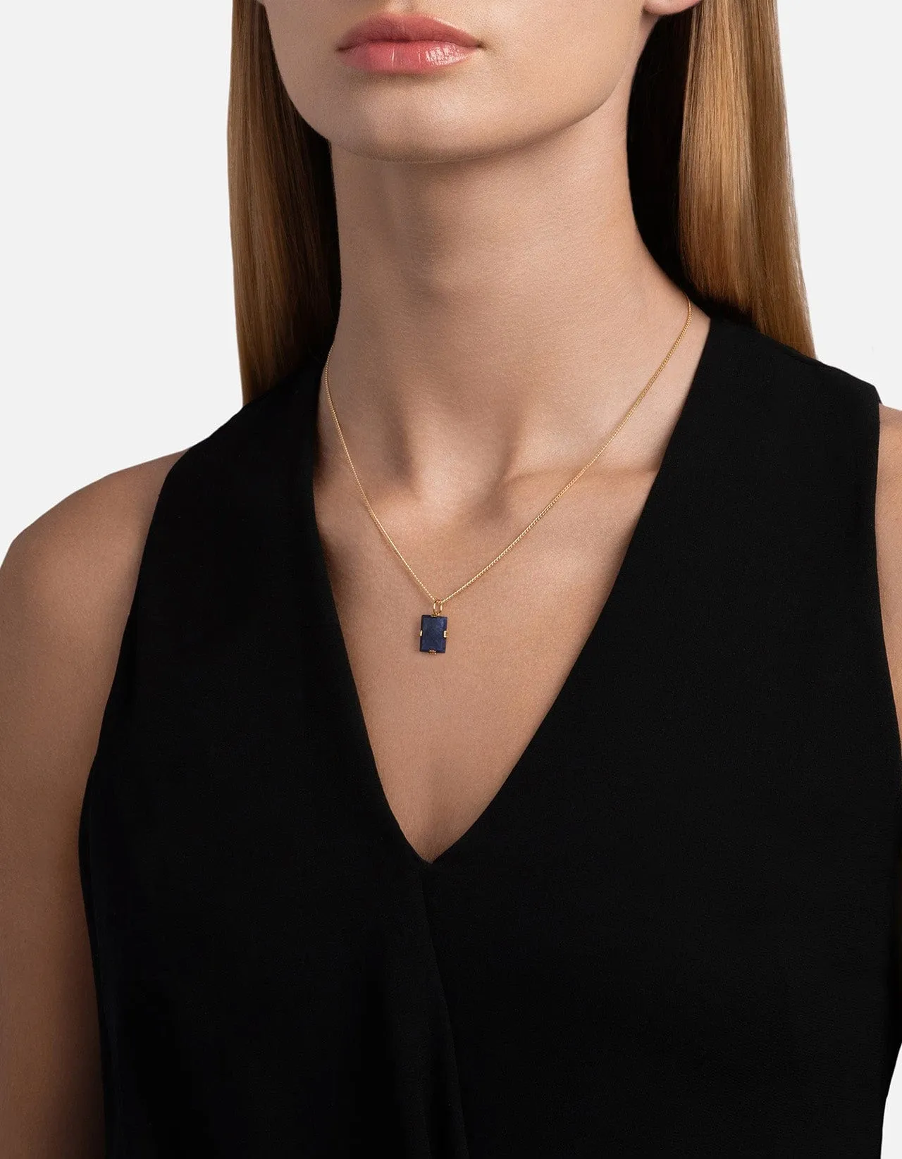 Lennox Blue Sodalite Necklace, Gold Vermeil