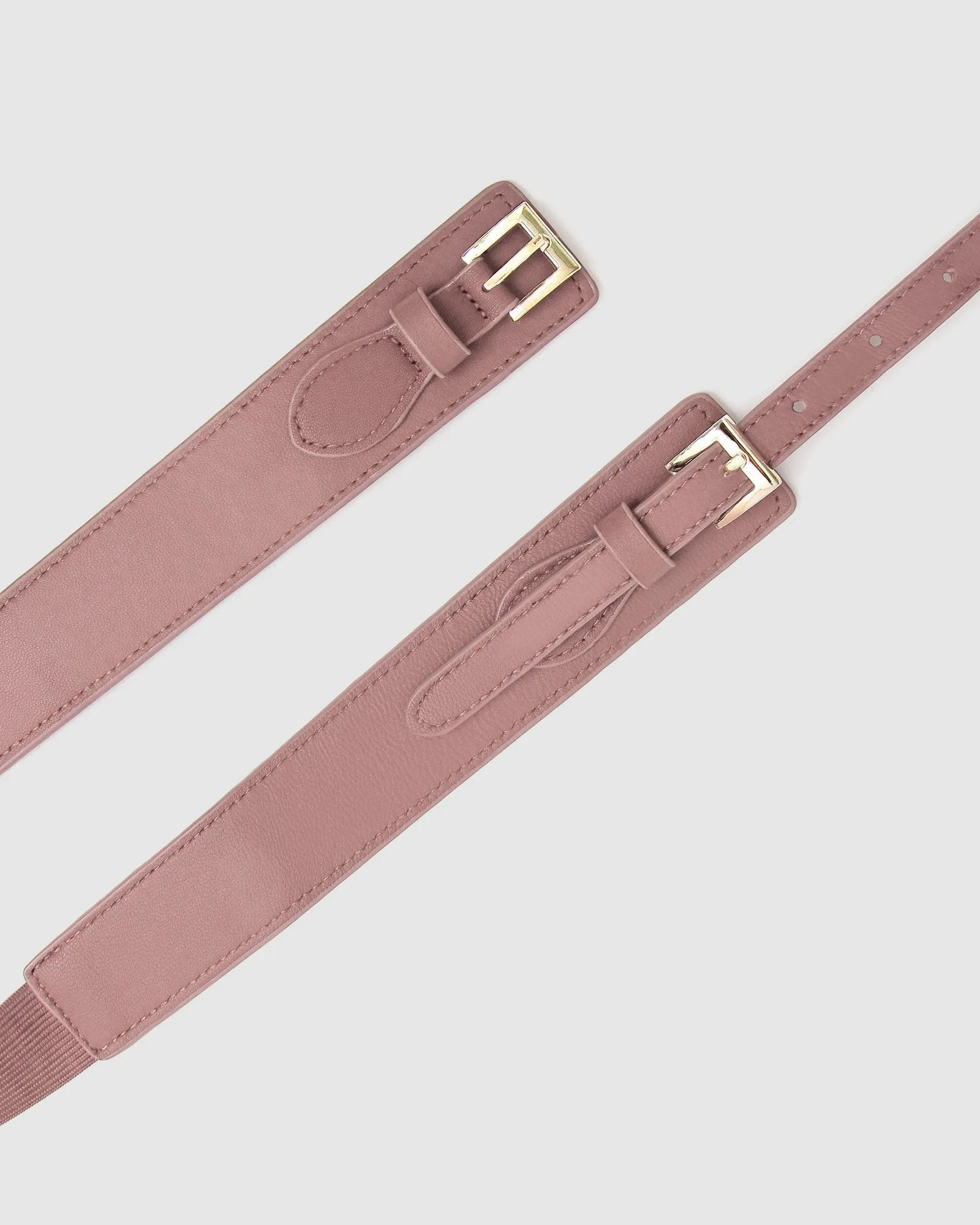 London Fog Leather Waist Belt - Blush