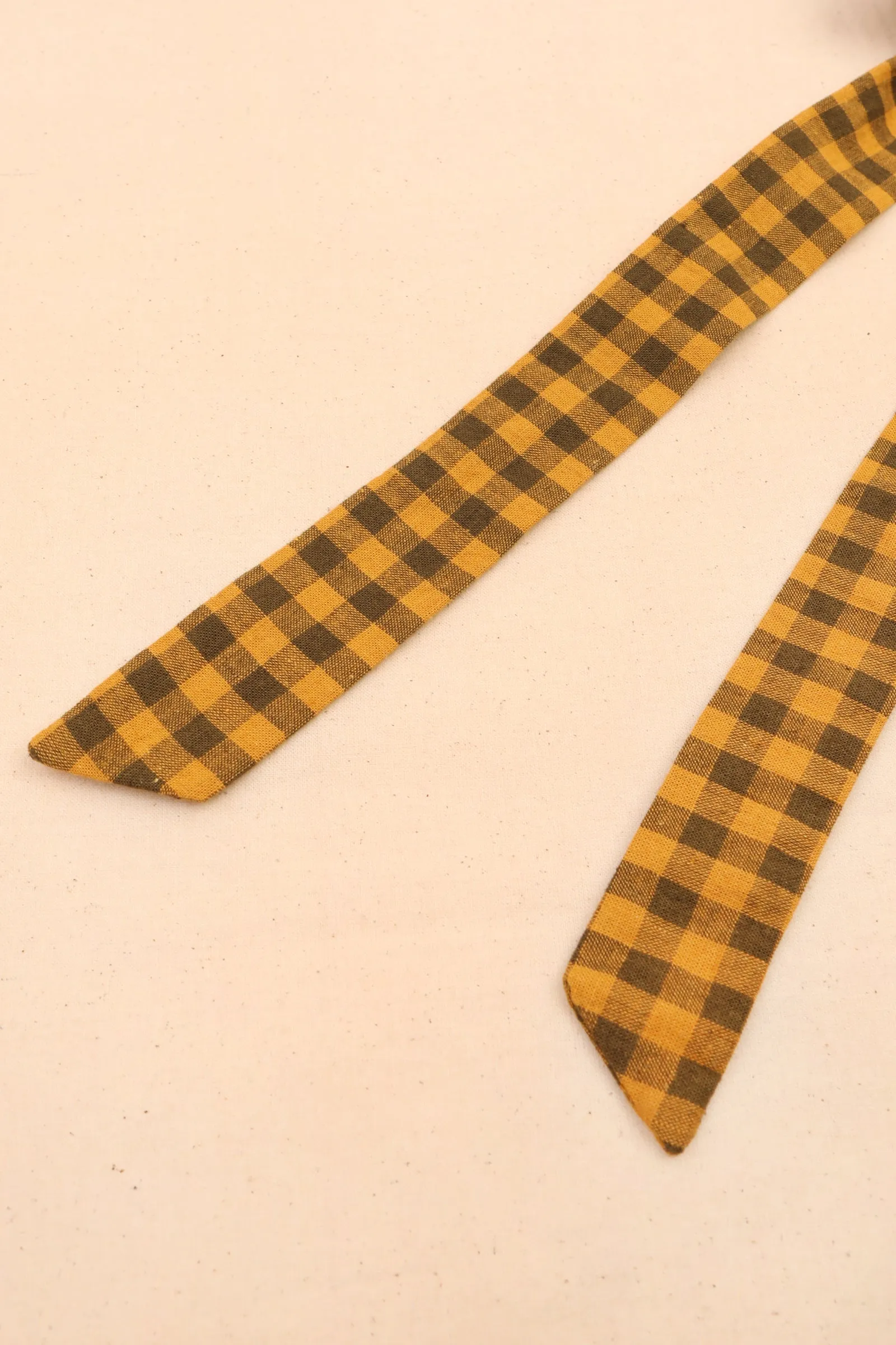 Long Bow Scrunchie Toffee Gingham