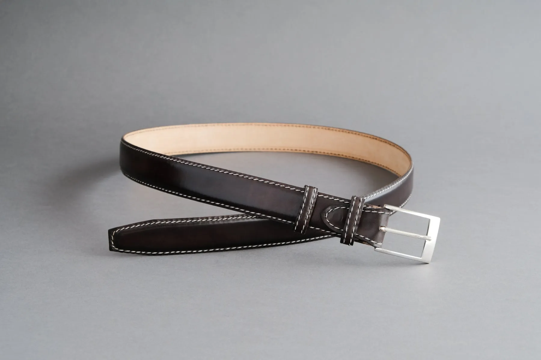 Made-To-Measure Handmade Belt in Dark Brown Calf Leather