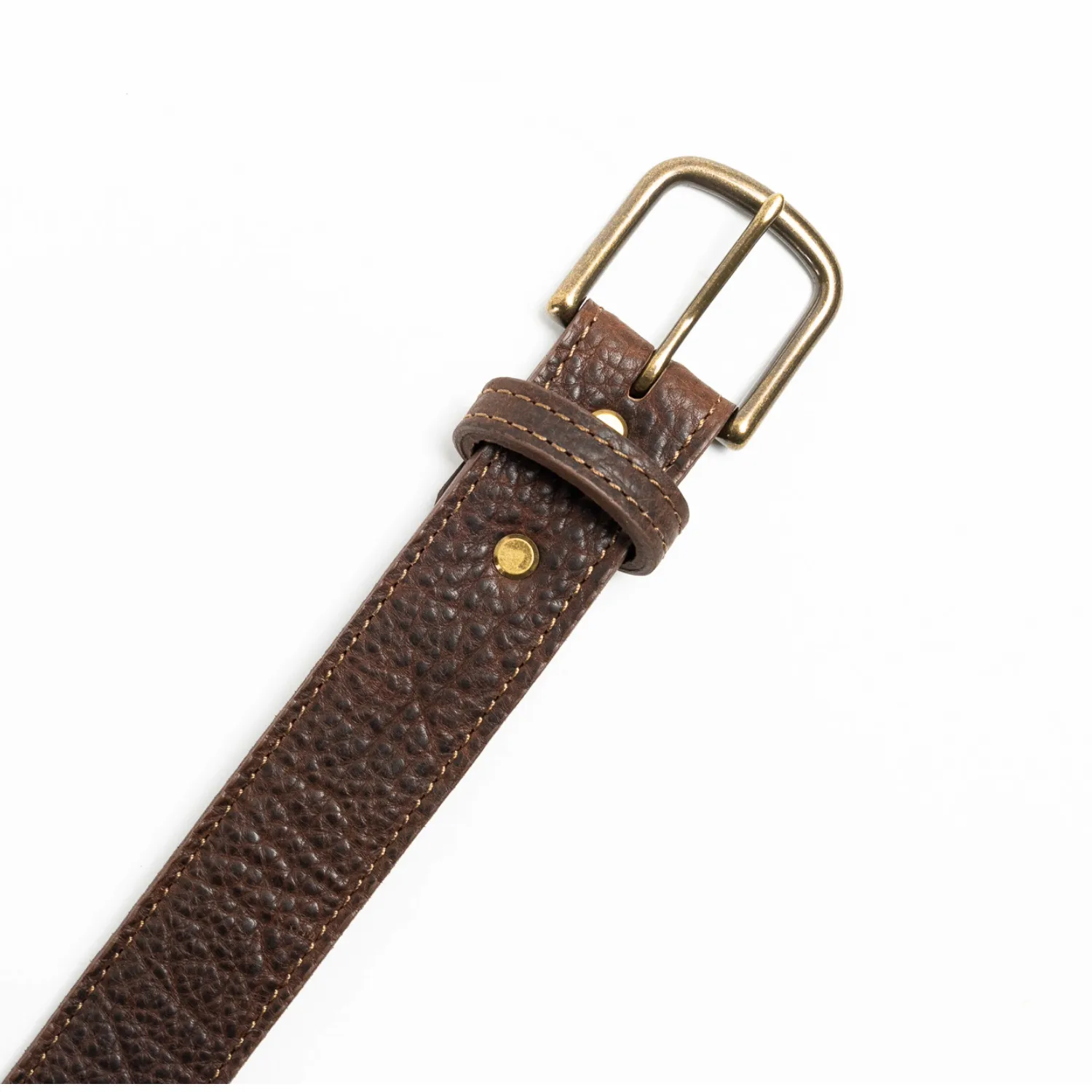 Mahogany Shrunken Bison Leather Belt